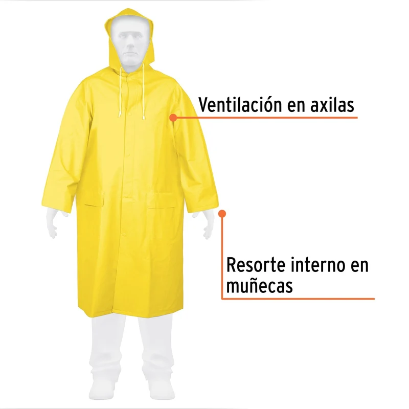 GABARDINA IMPERMEABLE DOBLE CAPA TRUPER, TALLA CHICA