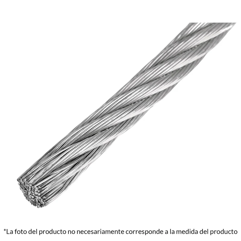 CABLE 1/4" DE ACERO 7X7 TRUPER HILOS FIERO 75 METROS