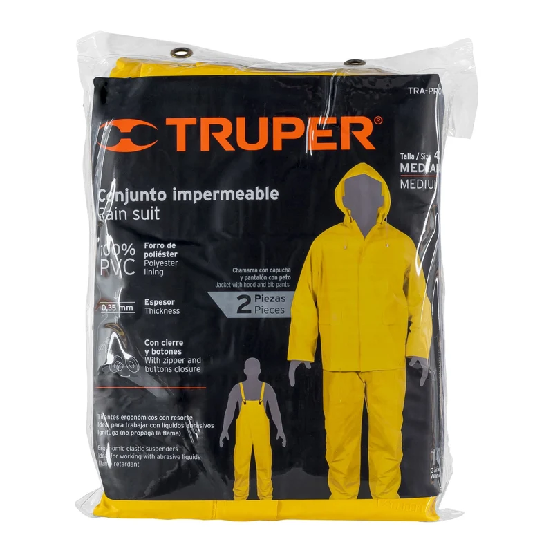 CONJUNTO IMPERMEABLE DOBLE CAPA TRUPER TALLA MEDIANO