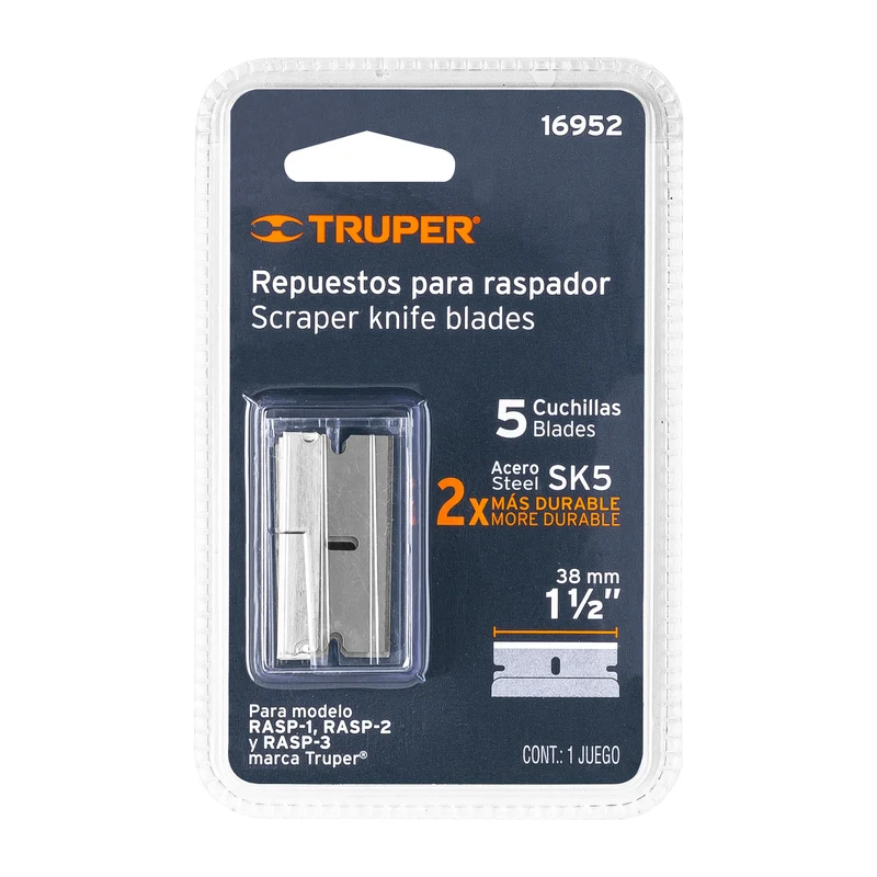 5 NAVAJAS DE REPUESTO TRUPER PARA RASP-3,2 Y 1
