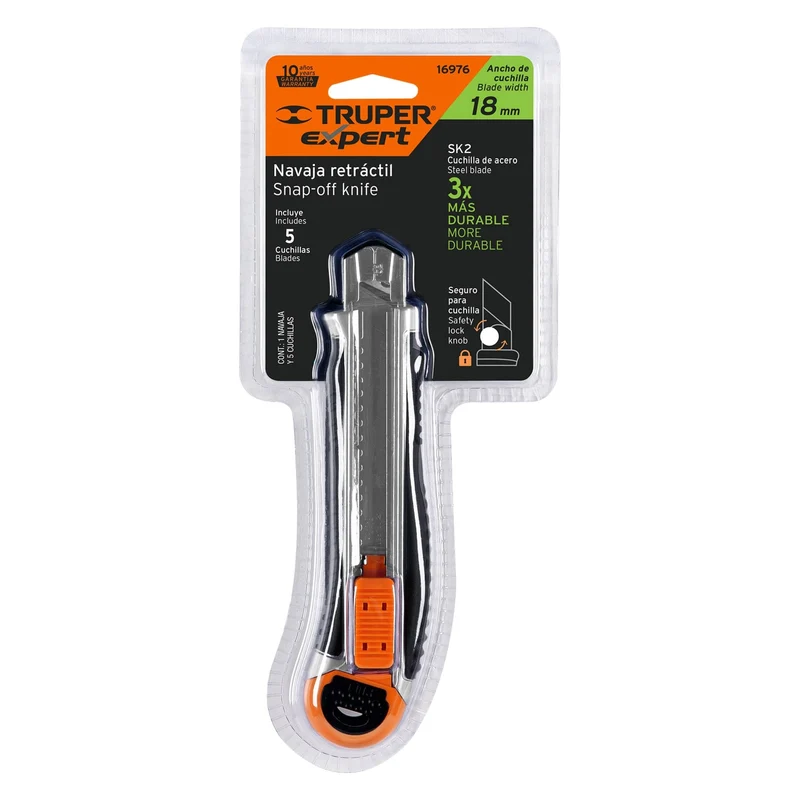 CUTTER 18 MM TRUPER CON ALMA METÁLICA Y GRIP