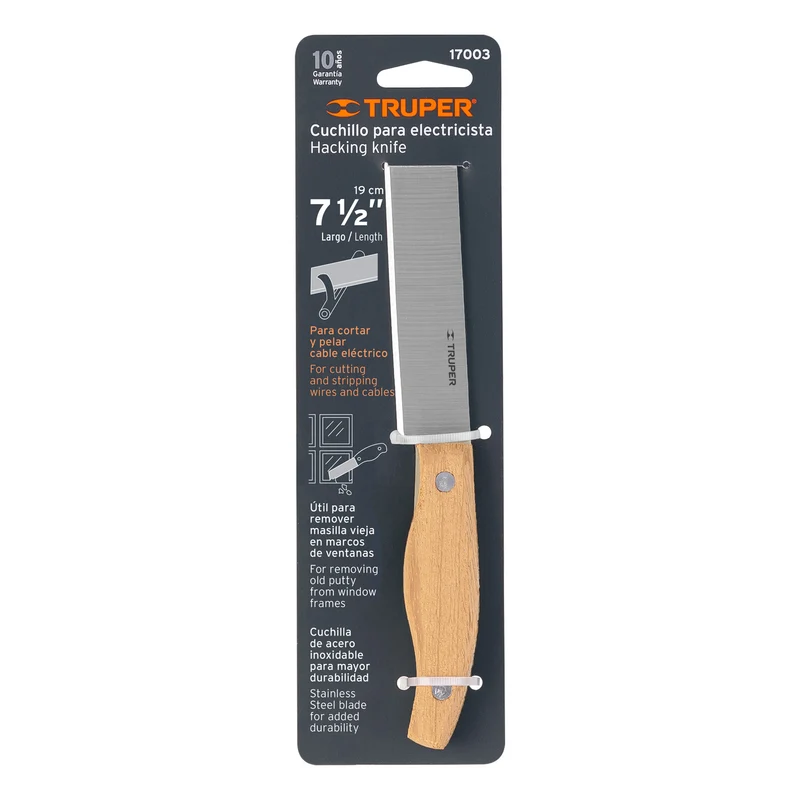CUCHILLO 7-1/2" PARA ELECTRICISTA, TRUPER