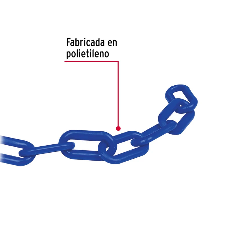 CADENA FIERO 8 MM DE PLÁSTICO AZUL, CARRETE DE 25M