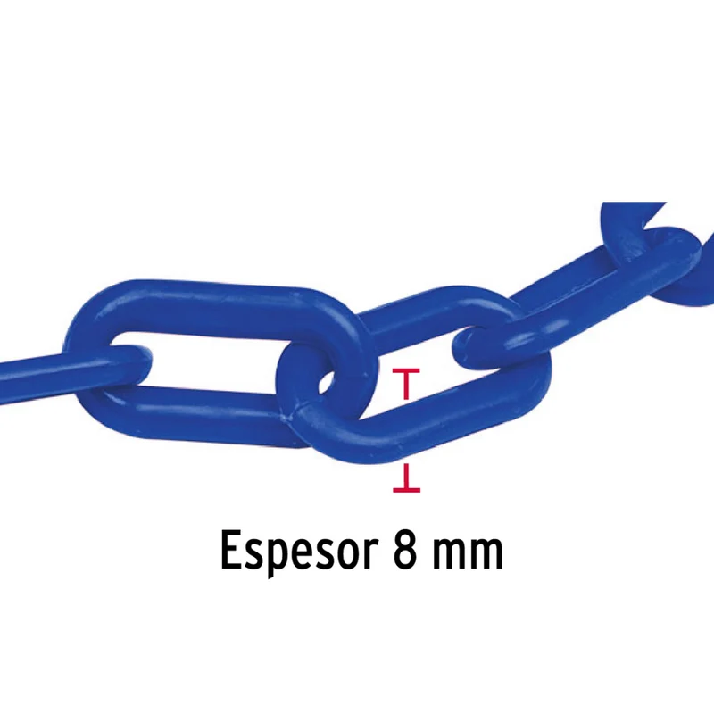 CADENA FIERO 8 MM DE PLÁSTICO AZUL, CARRETE DE 25M