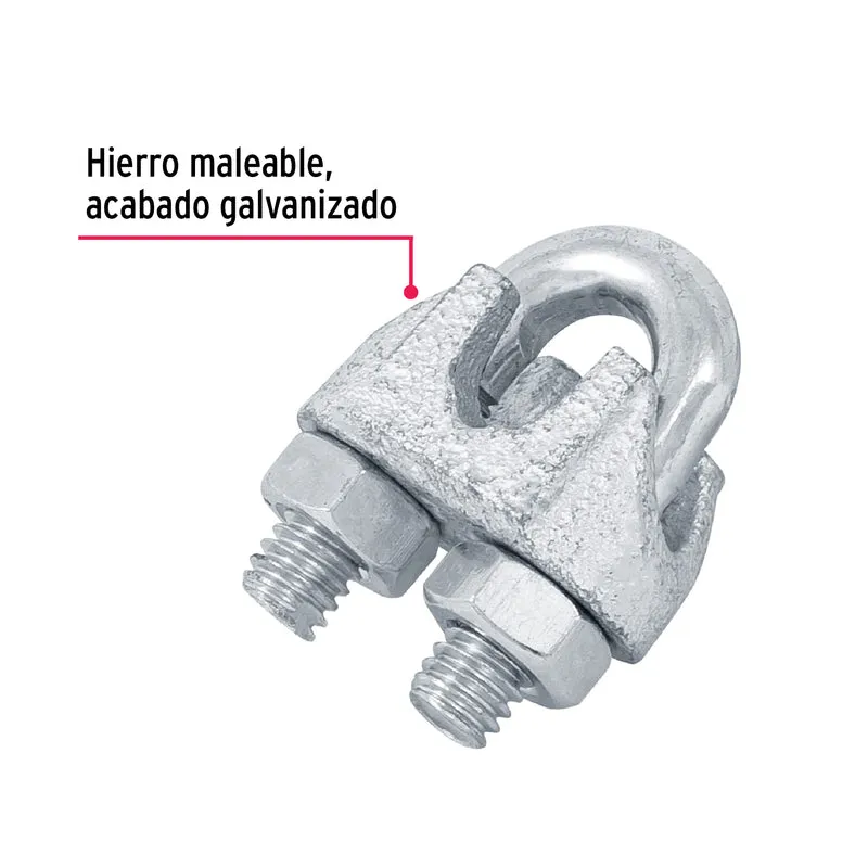 2 NUDOS DE HIERRO PARA CABLE FIERO, 5/16" EN BLÍSTER