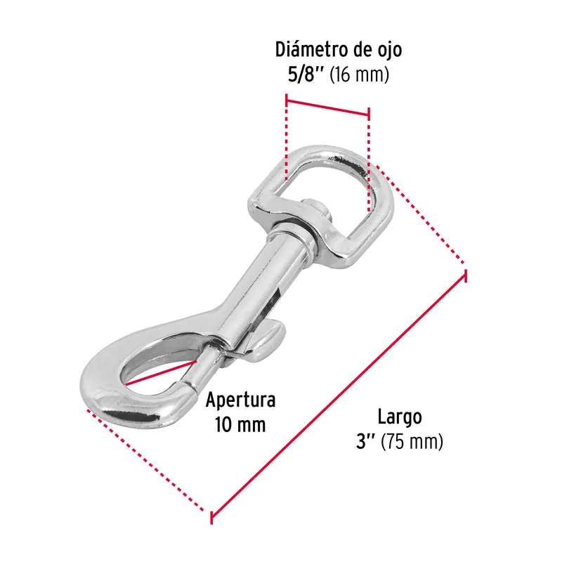 BANDOLA DE ZINC DE 5/8" GIRATORIA, FIERO
