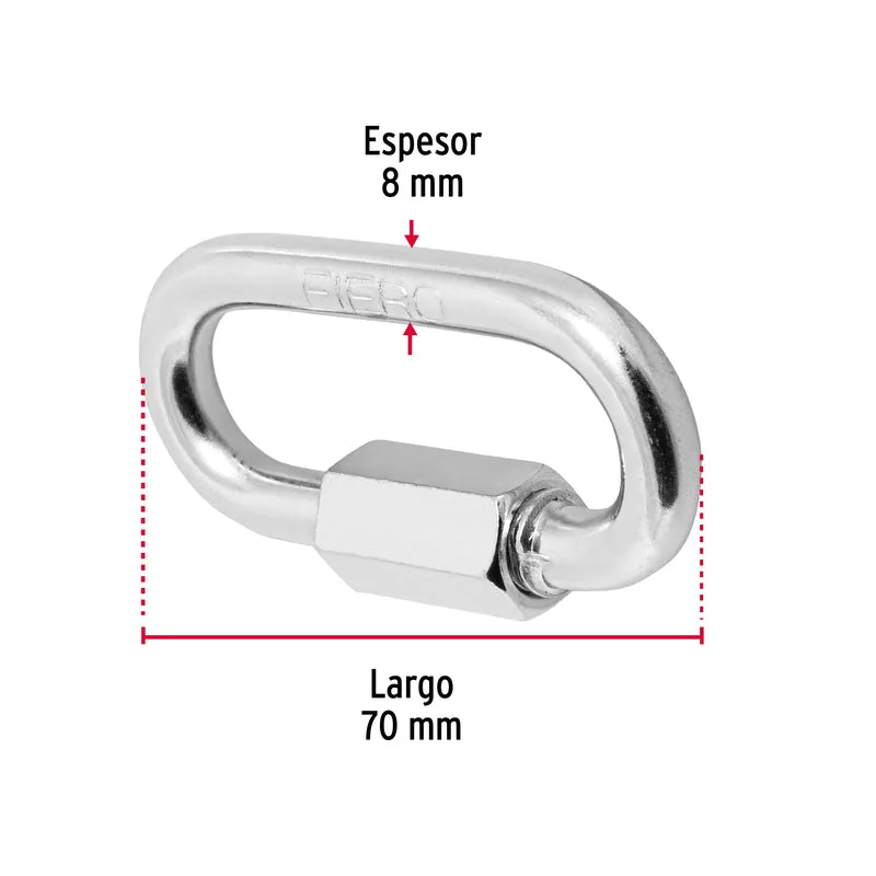 BANDOLA DE ACERO DE 5/16" CON SEGURO, FIERO