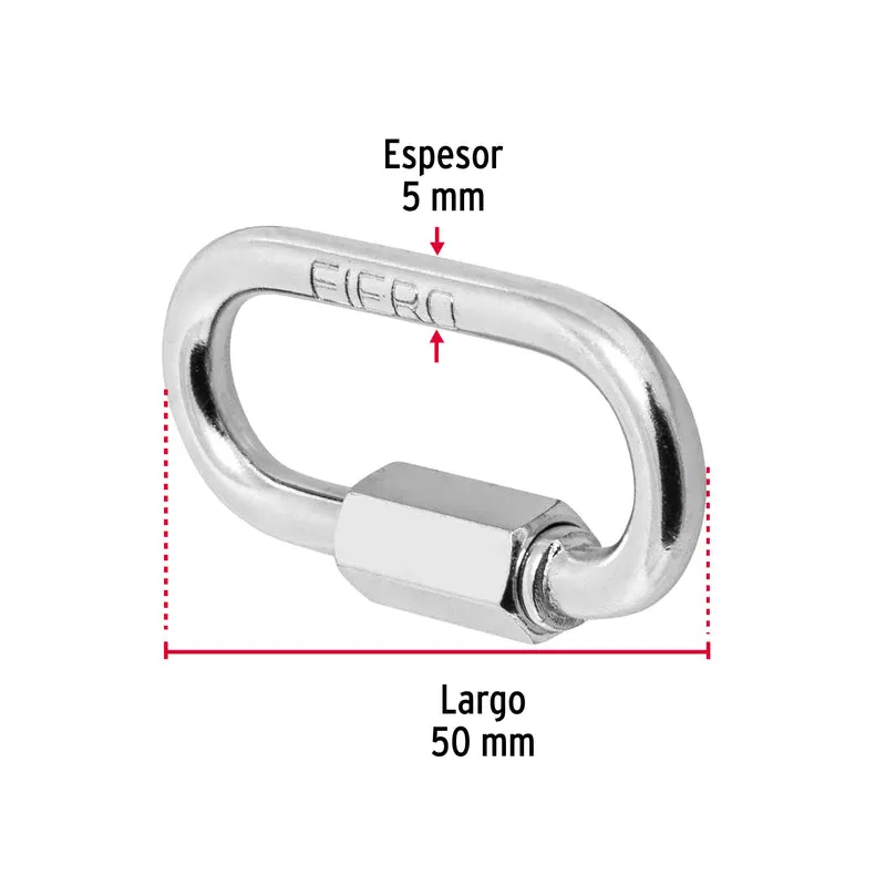 BANDOLA DE ACERO DE 3/16" CON SEGURO, FIERO