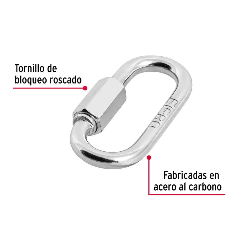 BANDOLA DE ACERO DE 3/16" CON SEGURO, FIERO