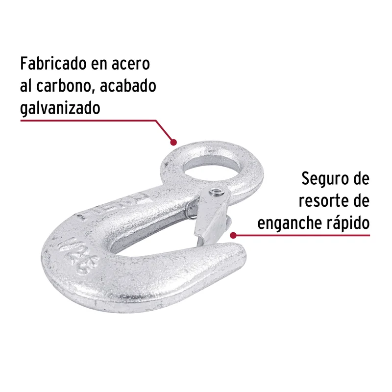 GANCHO ESLINGA DE ACERO FORJADO 3/4" FIERO, CARGA 500 KG