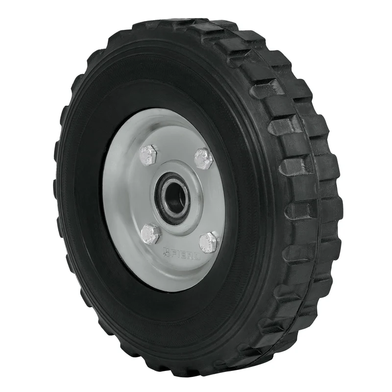 RUEDA DE HULE SÓLIDO PRETUL DE 8", DOBLE BALERO