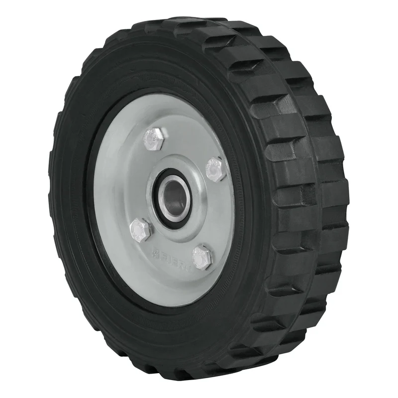 RUEDA DE HULE SÓLIDO PRETUL DE 7", DOBLE BALERO