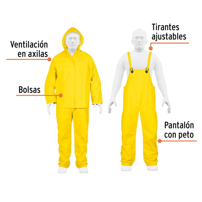 CONJUNTO IMPERMEABLE TRUPER DOBLE CAPA, TALLA CHICA