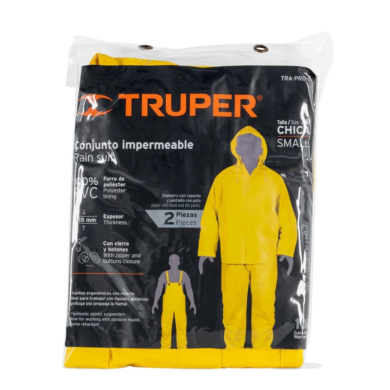 CONJUNTO IMPERMEABLE TRUPER DOBLE CAPA, TALLA CHICA