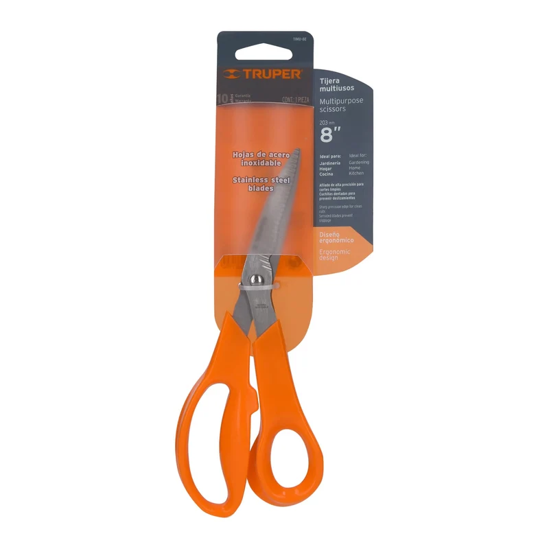 TIJERA MULTIUSOS TRUPER 8" (20 CM), CUCHILLAS DENTADAS