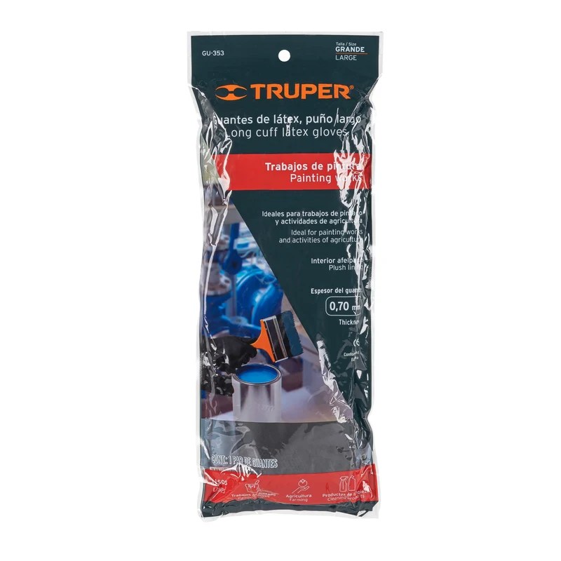 GUANTES DE LÁTEX PARA PINTOR TRUPER, TALLA GRANDE