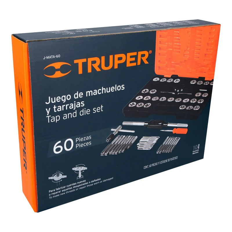 JUEGO DE 60 PIEZAS TRUPER DE MACHUELOS Y TARRAJAS