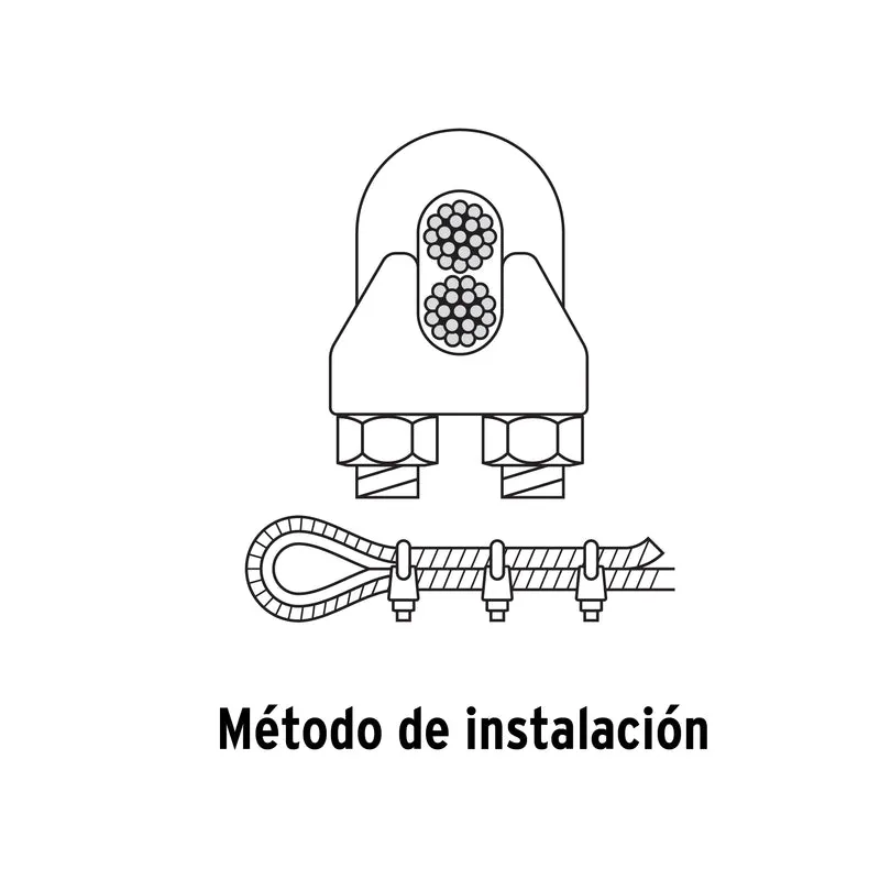 NUDO PARA CABLE FIERO DE 1/2", TARJETA CON 1 PIEZA