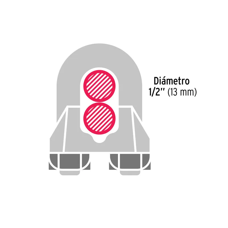 NUDO PARA CABLE FIERO DE 1/2", TARJETA CON 1 PIEZA