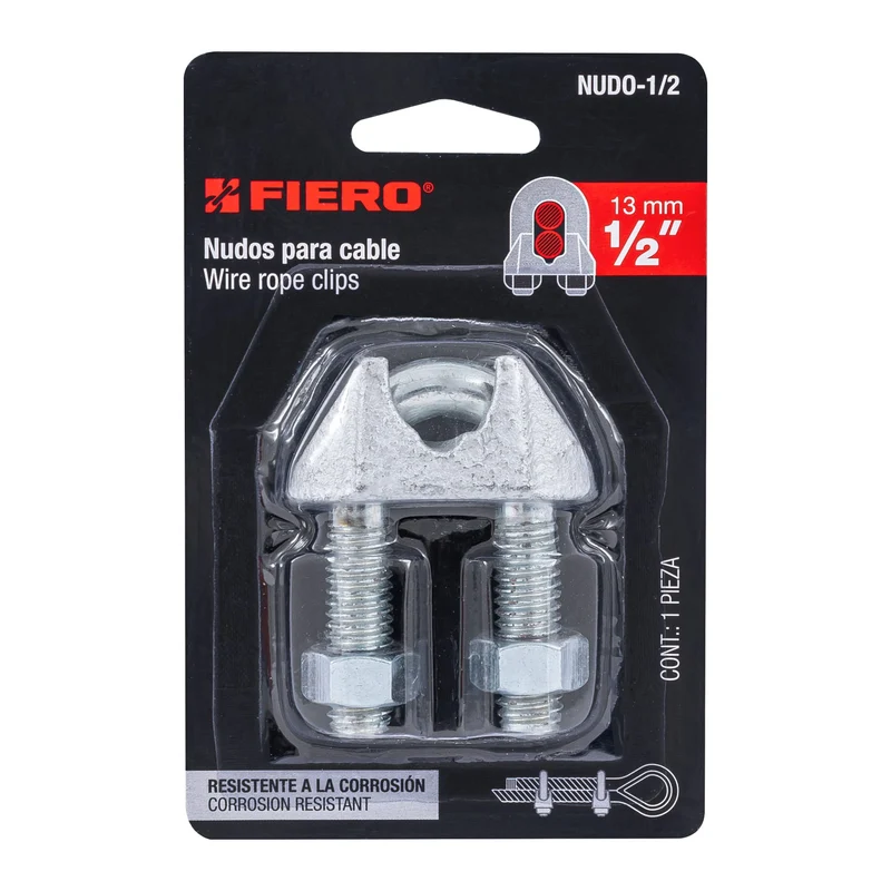 NUDO PARA CABLE FIERO DE 1/2", TARJETA CON 1 PIEZA