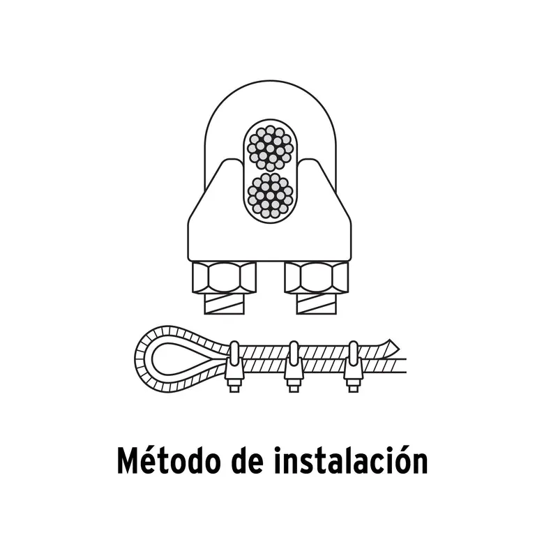NUDO PARA CABLE FIERO DE 3/8", TARJETA CON 1 PIEZA
