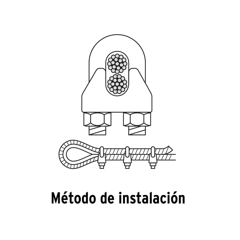 2 NUDOS DE HIERRO PARA CABLE FIERO, 1/4" EN BLÍSTER