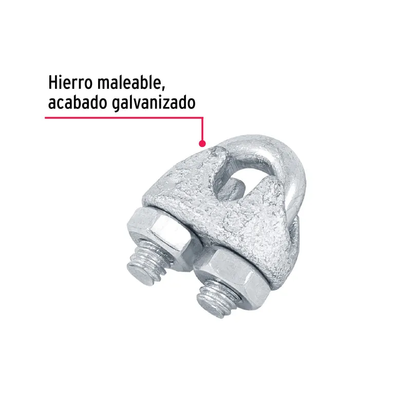 2 NUDOS DE HIERRO PARA CABLE FIERO, 3/16" EN BLÍSTER