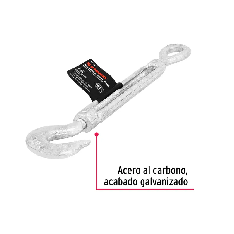 TENSOR FORJADO 1/2" GANCHO-ARGOLLA, FIERO