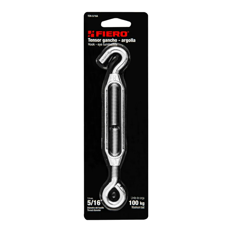 TENSOR ZINC 5/16" GANCHO-ARGOLLA, FIERO