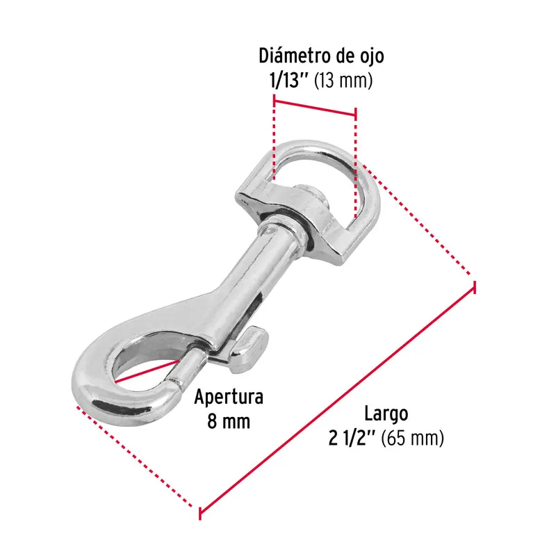 BANDOLA DE ZINC DE 1/2" GIRATORIA, FIERO
