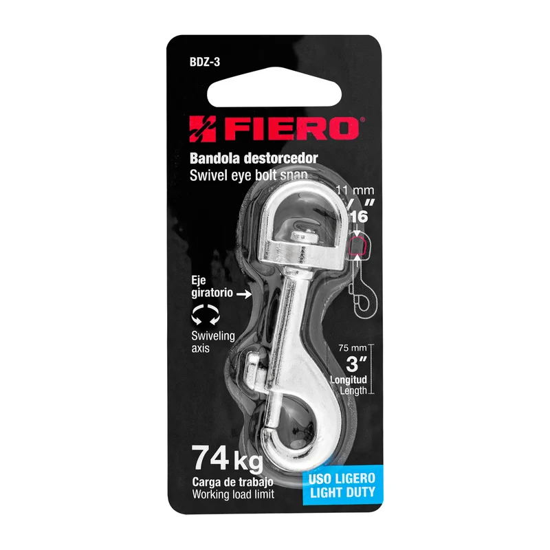 BANDOLA DE ZINC DE 1/2" GIRATORIA, FIERO