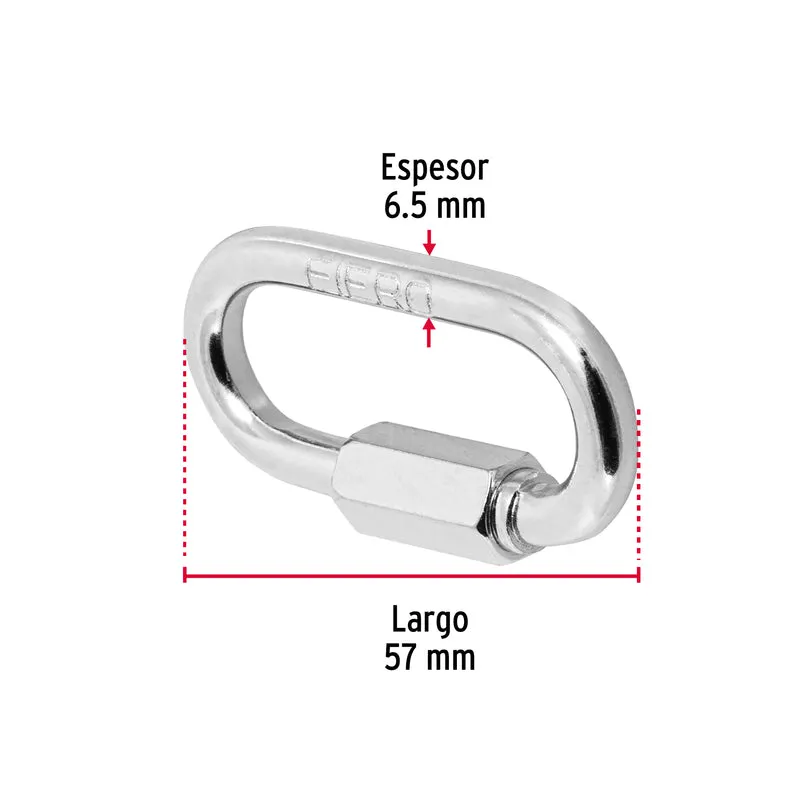 BANDOLA DE ACERO DE 1/4" CON SEGURO, FIERO