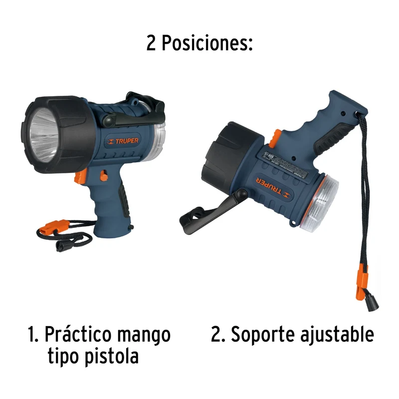 LÁMPARA LED RECARGABLE TRUPER DE 300 LM, ALTA POTENCIA