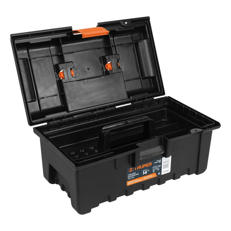 CAJA PARA HERRAMIENTA TRUPER DE 14" (36 CM) SIN COMPARTIMENTOS