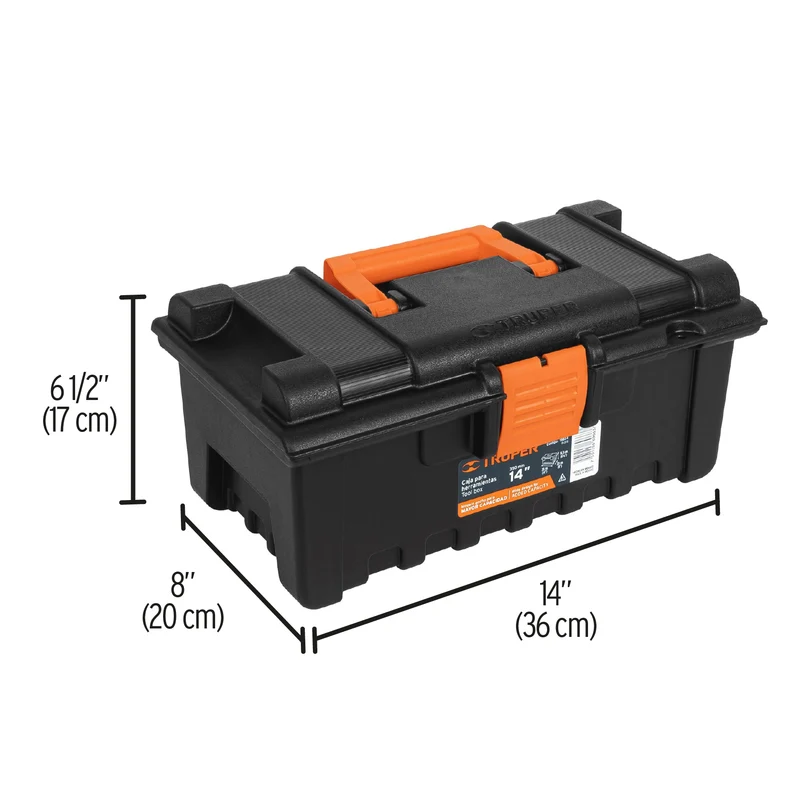CAJA PARA HERRAMIENTA TRUPER DE 14" (36 CM) SIN COMPARTIMENTOS