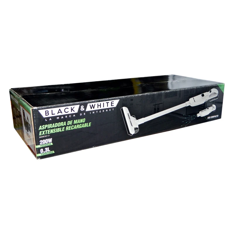ASPIRADORA RECARGABLE EXTENSIBLE BLACK & WHITE 18V, 0.3 LITROS