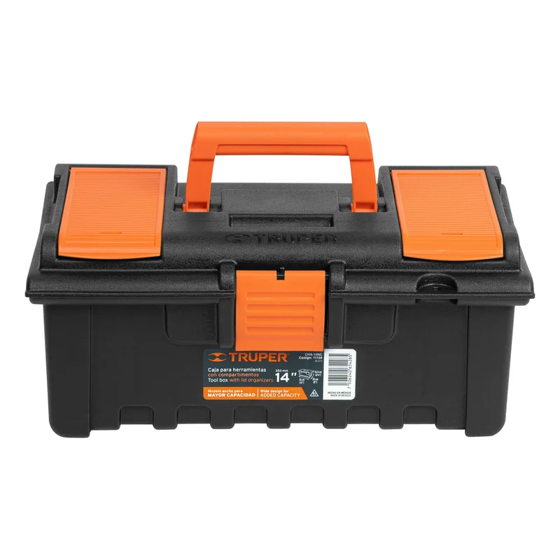 CAJA PARA HERRAMIENTA TRUPER DE 14" (36 CM) CON COMPARTIMENTOS