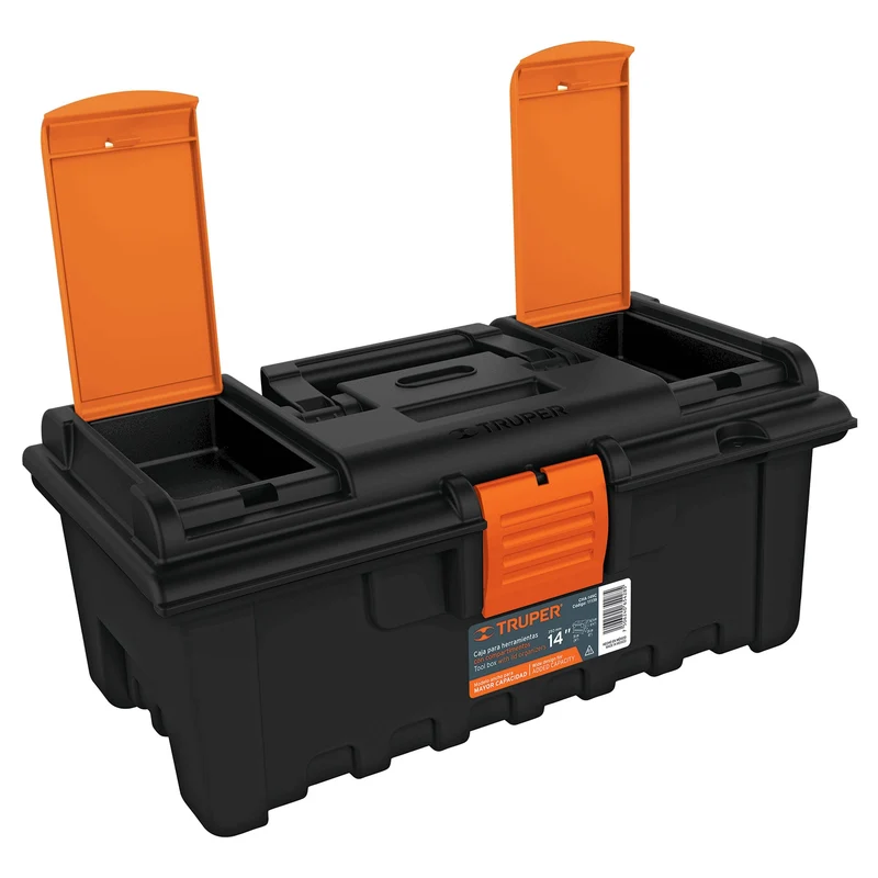 CAJA PARA HERRAMIENTA TRUPER DE 14" (36 CM) CON COMPARTIMENTOS