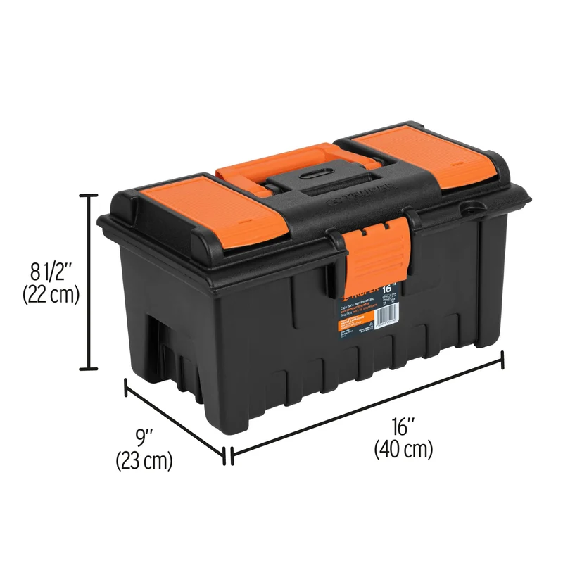 CAJA PARA HERRAMIENTA TRUPER DE 16" (23 CM) CON COMPARTIMENTOS