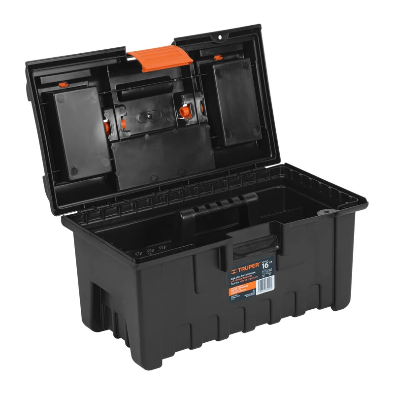 CAJA PARA HERRAMIENTA TRUPER DE 16" (23 CM) CON COMPARTIMENTOS
