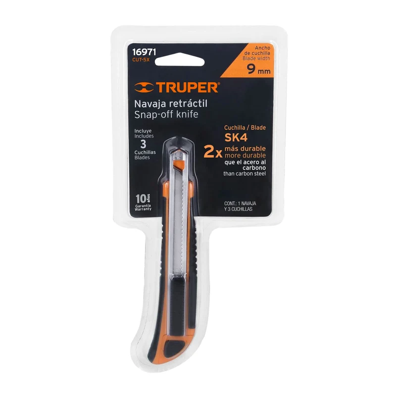 CUTTER 9 MM PROFESIONAL TRUPER CON ALMA METÁLICA Y GRIP