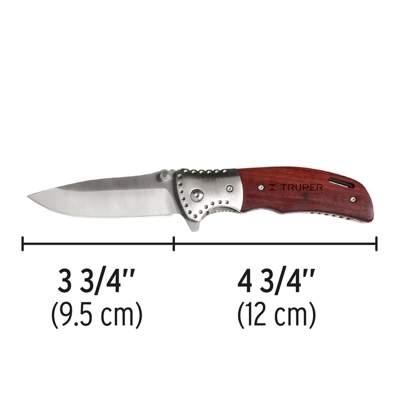 NAVAJA ABATIBLE 4-3/4" MANGO DE MADERA, TRUPER