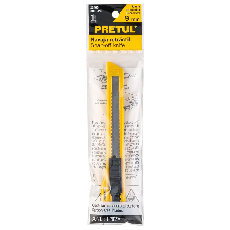 CUTTER 9 MM PLÁSTICO, PRETUL
