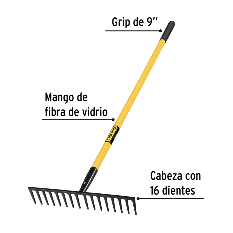 RASTRILLO RECTO TRUPER DE 16 DIENTES, 60" (152 CM)