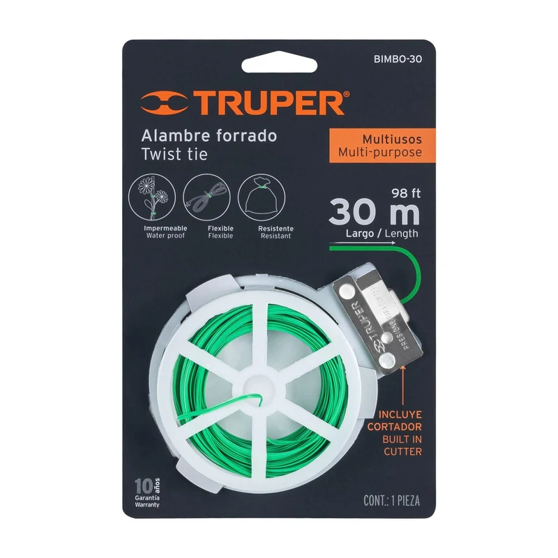 CARRETE CON 30 M DE ALAMBRE FORRADO MULTIUSOS, TRUPER