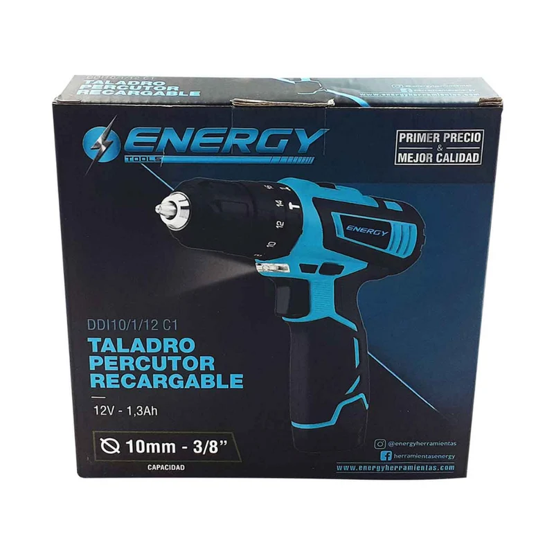 TALADRO PERCUTOR RECARGABLE ENERGY 10MM 12V
