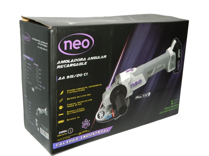 AMOLADORA ANGULAR RECARGABLE NEO 20V