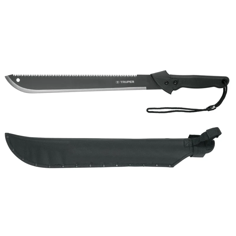 MACHETE DOBLE FILO TRUPER DE 18" (46 CM), CACHA BIMATERIAL CON FUNDA