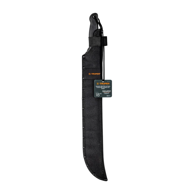 MACHETE DOBLE FILO TRUPER DE 18" (46 CM), CACHA BIMATERIAL CON FUNDA