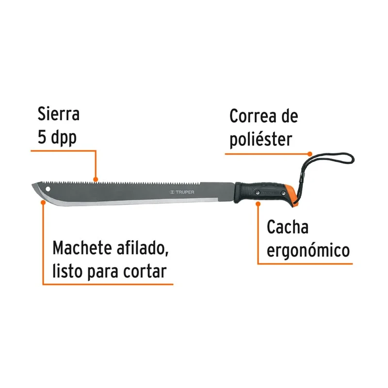 MACHETE DOBLE FILO TRUPER DE 18" (46 CM)